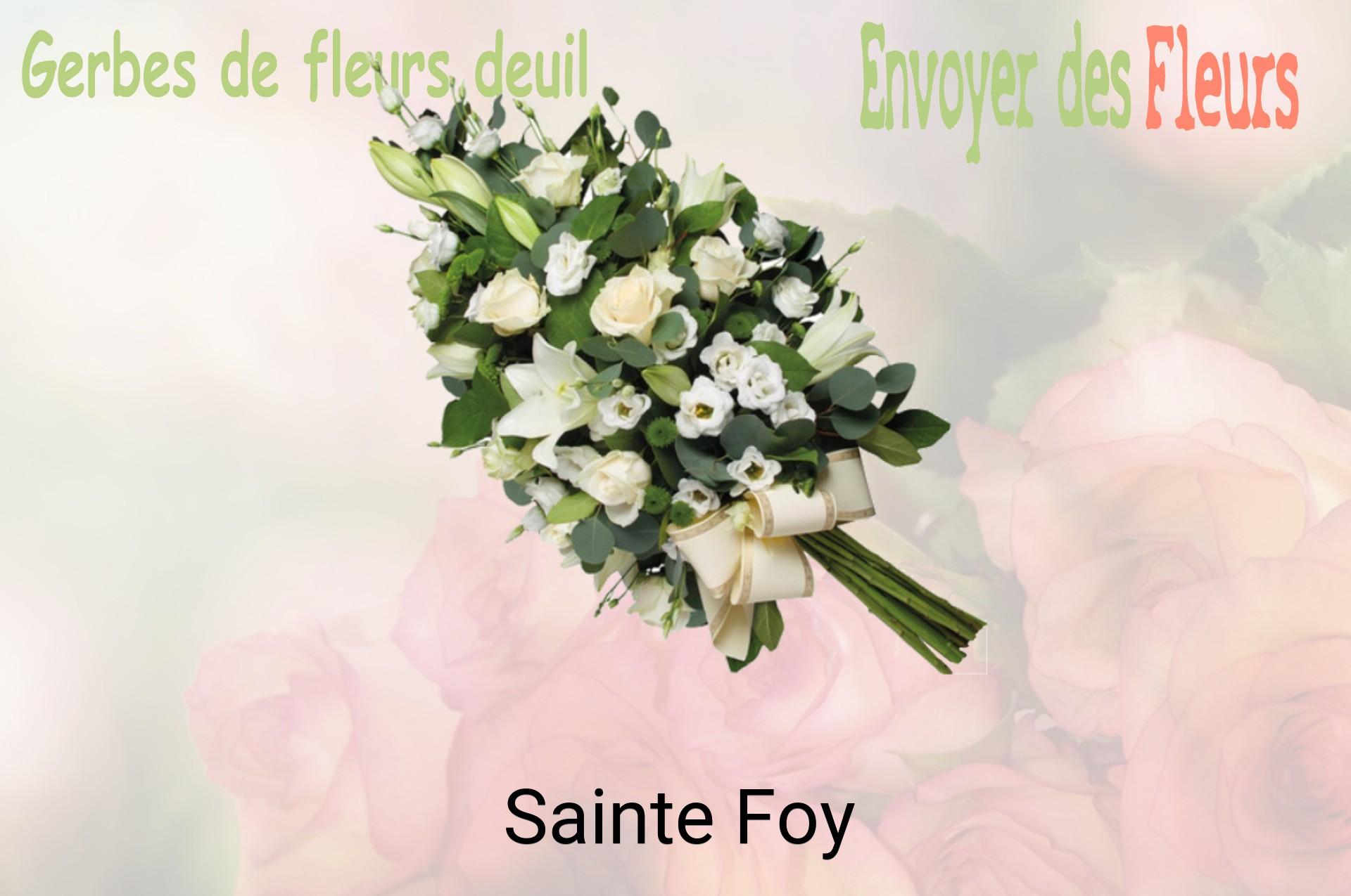 Gerbe de fleurs de deuil livrée à Sainte-Foy